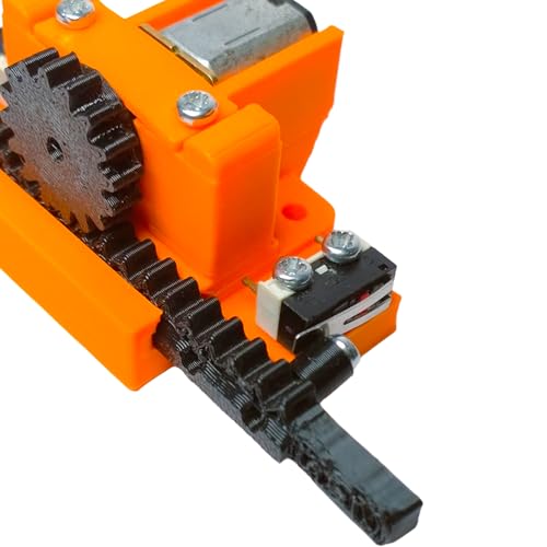 Image of N20 Rack and Pinion Linear Motion Kit with Adjustable Limit Points | 3D Printed Mini Linear Actuator for DIY Robotics and CNC Projects (Motor and Switch Not Included)