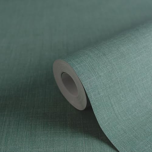 Papier peint uni vert bleu pour masquer les défauts du mur avec texture - 3