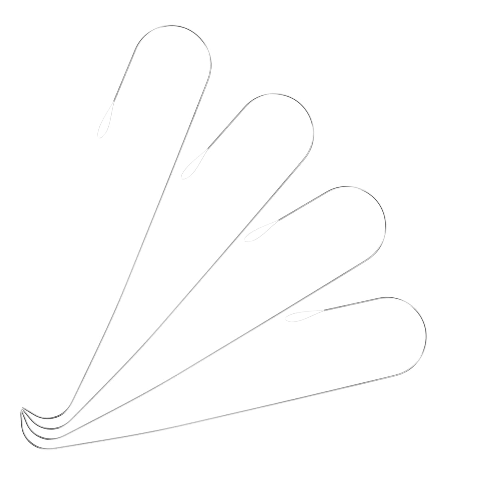 VILLCASE 4pcs Beading Crafting Tools Metal Bead Threader Needles DIY Jewelry Making Portable Easy to Thread Bead Needles