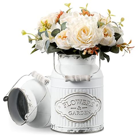 APSOONSELL Rustic Vases Farmhouse Decor Home Decorative Vase Shabby Chic Decor Milk Jug Vase Cover