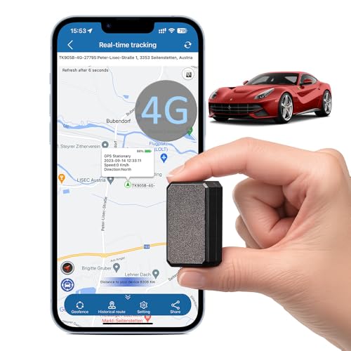 【Design Mini con Potente Magnete Integrato】Con dimensioni compatte di soli 47 × 24 × 17 mm e un peso di circa 20 g, il dispositivo può essere nascosto facilmente. Il magnete integrato consente un fissaggio rapido su veicoli e superfici metalliche senza installazione complessa.