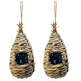 2 Pack Hanging Hummingbird Nest House for Outside, Hand...