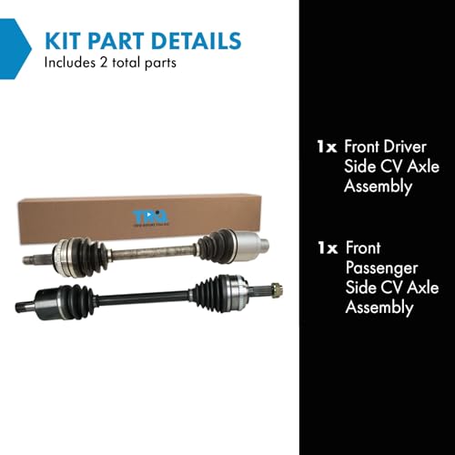 Image of TRQ Front Driver and Passenger Side CV Axle Assembly Set 2 Piece for 2001-2002 Acura MDX 2003-2004 Honda Pilot