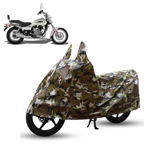 Image of Sulfar Bike Cover for Bajaj Avenger (Cruise 220 / Street 160) | Waterproof, Dustproof & UV Protected | All Weather Two Wheeler Cover (Army Green) New 2026 Variants