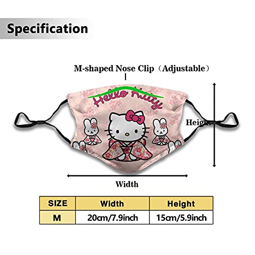 Essdsdc 5Pcs Adult Cute Cat Anime Cloth Face Mask With 5 Filters,Adjustable,Washable And Reusable Face Cover Bandana #TOP1