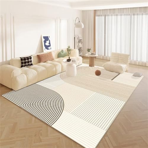 Tapis de chambre ado et fille gris 60x120cm à motif rayé moderne pour le bureau - 2