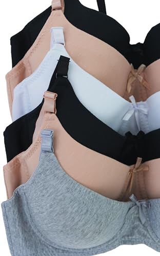 Image of ToBeInStyle Women's Pack of 6 Padded Assorted Styles Supportive Bras Cup Size - A to DDD