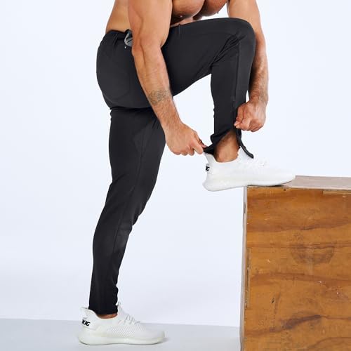 ZENWILL ZeroBols Pantalones Deportivos Hombre Gimnasio Cremallera Gym Jogger Pantalón Largo Running Entrenamiento Hombre(Negro,M) - imagen 3