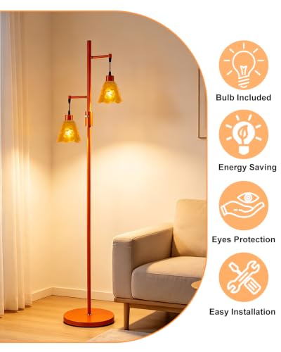 Image of Lightdot Globe Floor Lamp with LED Bulbs Included, Dimmable Floor Lamps,Unique Modern Standing Tall Lamp for Bedroom Living Room /Sofa Beside /Corner Decor-Gold