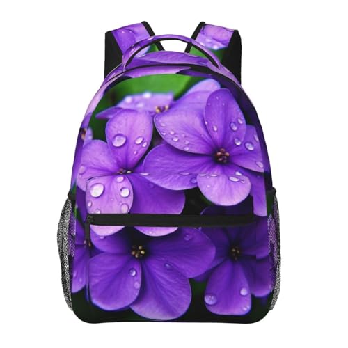 Sac à dos ordinateur portable fleurs violettes contre le mal de dos