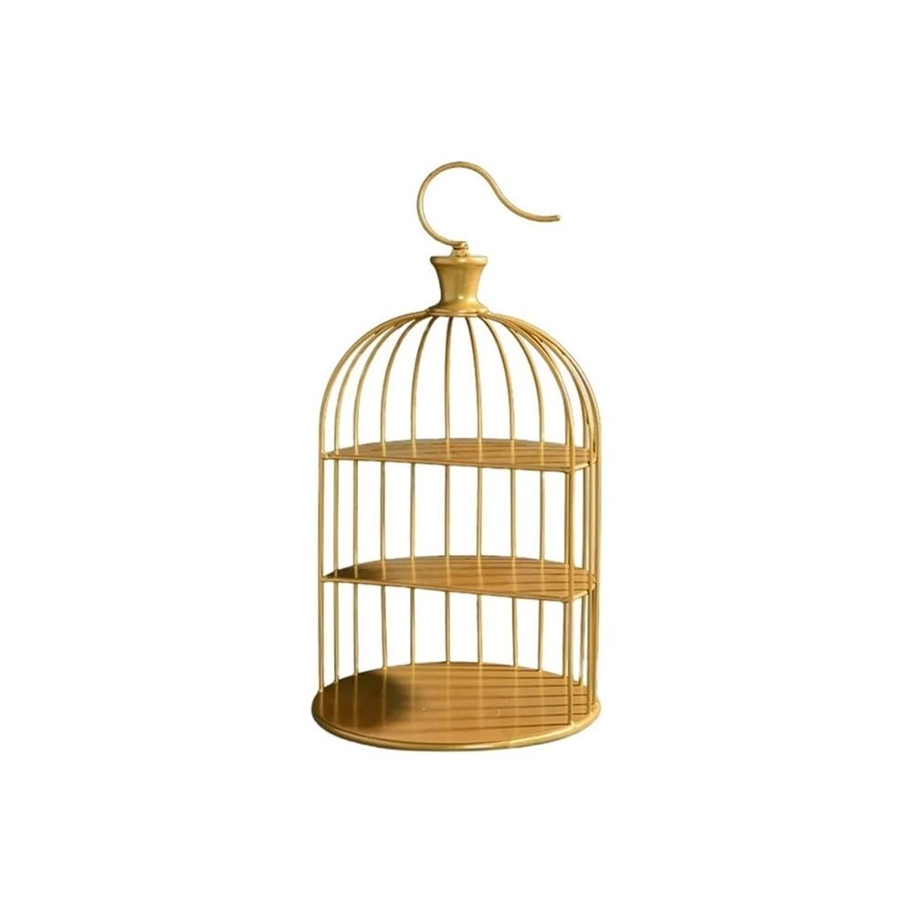 zhangrui1888 Cupcake Stands Cake Stand Golden Wedding Dessert Afternoon Tea Snack Birdcage Metal Display Multi-Functional Tray Afternoon Tea Stands