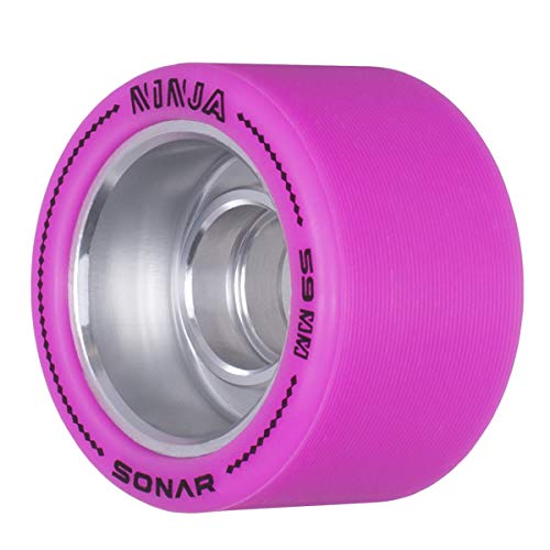 Riedell Sonar Wheels - Ninja - Agile Roller Skate Wheels - 4 Pack Of 59Mm X 38Mm Wheels | Pink | 91A Hardness #TOP9