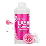 ACTROL Eyelash Extension Cleanser Rose 1L Natural Lash Extension Shampoo Professional Eyelid Foaming Cleanser Paraben & Sulfate Free Non-lrritating with Salon and Home Care