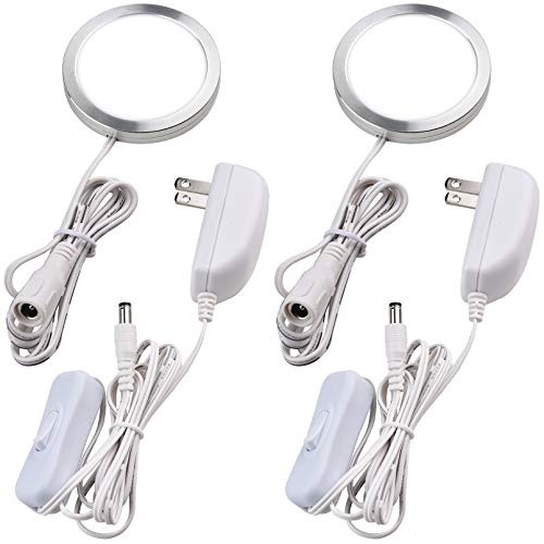 Lvyinyin Single Under Cabinet Puck Light, Collection Display Cases Bookshelf Counter LED Lighting...