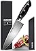Cuchillos de cocinero, Cuchillo Japones, 8" Cuchillo de Chef Professional acero de alto carbono Cuper – hoja de acabado martillado – Razor Sharp, mango ergonómico de madera antideslizante - AIRENA