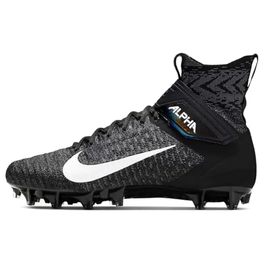 Nike Men's Alpha Menace Elite 2 Football Cleats (Black/White/Dark Grey, Numeric_12)