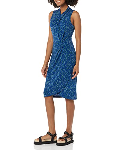 Image of Amazon Essentials Women's Sleeveless Faux Wrap Dress with Crossover Twist Neck