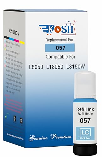 Image of KOSH 057 Refill Ink Suitable for L8050, L18050, L8150W Printers (1, Light Cyan)