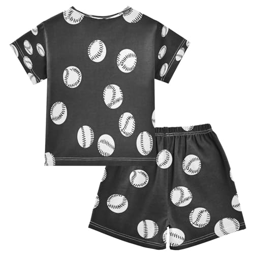 senya Short Sleeve Pajamas Sets Summer Cotton Sleepwear White Baseball2