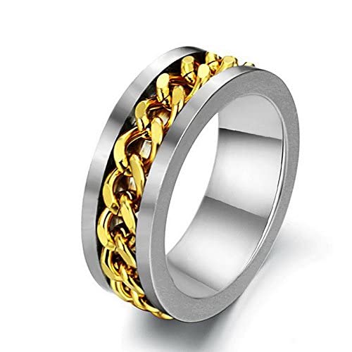 Yellow Chimes Rings for Men Tough Dude Chain Ring Stainless Steel Golden Chain Rings for Men and Boys. (B071KFLDM1) Amazon Price History, Amazon Price Tracker