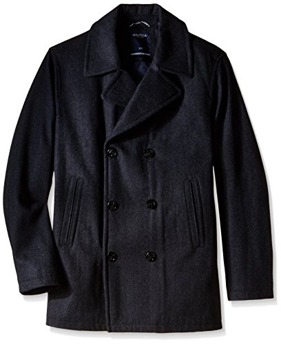 Image of Nautica Men's Wool Blend Peacoat - Double-Breasted Winter Coat, Regular, Big & Tall Sizes