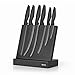N8WERK Set di coltelli e ceppo di coltelli in edizione Midnight | 7 pezzi | Manici ergonomici, lame in acciaio inossidabile | Ceppo di legno con superficie magnetica