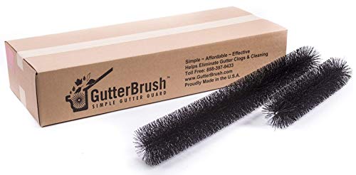 GutterBrush Simple Gutter Guard | for Oversize 6  Gutters | Easy, No Tools DIY Gutter Leaf Guard (12 Ft.)