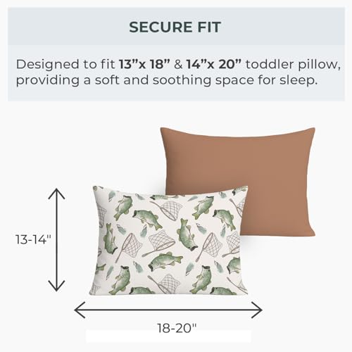 Image of Pobibaby - 2 Pack Premium Toddler Pillowcase - Ultra Soft Jersey Knit - Crib Pillow, Kids Pillow, Travel Pillow Case Cover (Gone Fishing)