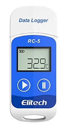 Elitech Регистратор температуры RC-5 mini USB встроенный датчик температуры отчеты в формате PDF высокая точность регистратор данных 32 000 точек водонепроницаемый в соответствии со стандартом IP67 для складов