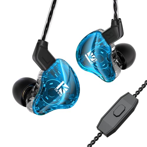 Image of YINYOO KBEAR in Ear Monitor Headphones KS1 Wired Earphones Super Bass Earbuds, Crystal Clear Sound IEM Headphones, High Resolution Noise Canceling Ear Monitors Headphone for Singers Musician