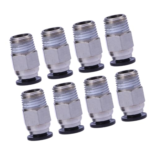 Gatuida 8pcs Ptfe Tube Fitting Connectors Male Straight Pneumatic for Printers Easy Push Lock