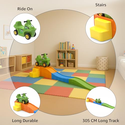 Image of Amazon Brand - Jam & Honey Roller Coaster for Kids |Push On Ride On Car |Foot Rest Support |Backrest |Easy Grip |Safe & Fun Activity |Easy Assemble, Storage |Perfect Indoor & Outdoor Playset |2-6 Yrs
