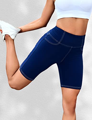 VOOVEEYA 5"/8" High Waisted Yoga Biker Shorts with Pockets for Women - Butt Lifting Workout Spandex Booty Gym Shorts4
