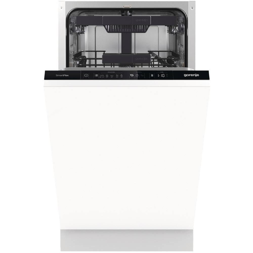 Gorenje GV561C10 Lavavajillas totalmente integrable/45 cm/5 programas/10 manteles/lavado rápido 15 min/MultiClack/conexión de agua caliente/tercer brazo pulverizador/TotalDry/dimensiones de montaje