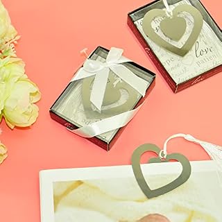 2pcs Bookmarks for Women Heart Bookmarks Metal, with Elegant Tassel, Silver Book Markers for Gilrs Teacher Reader Christmas Thanksgiving Wedding Valentine Gift