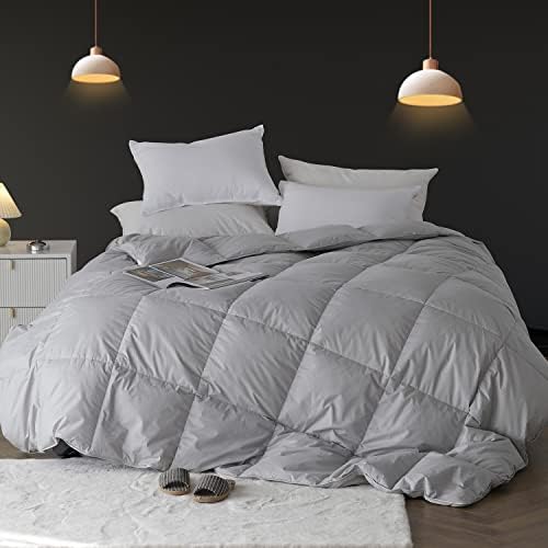 KASENTEX Goose Feather Down Comforter Twin Size Ultra Soft Fluffy 450 FillPower