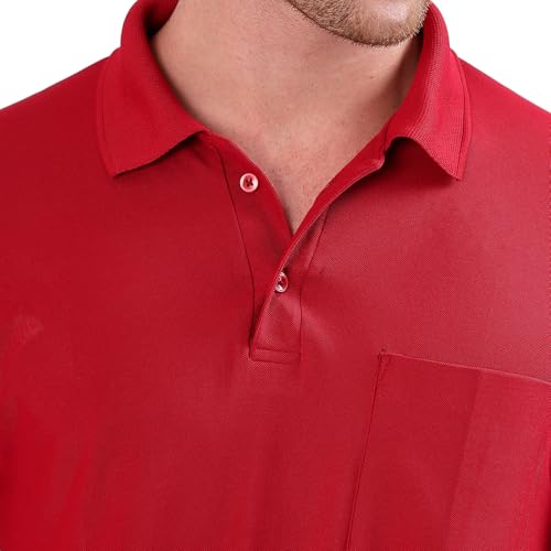 Image of Men's Full Sleeve Collared Soild Color Casual Regular Fit T-Shirt