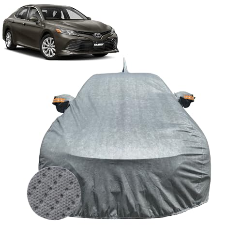 Image of Car Cover for Toyota Camry (2015-2021) | 100% Waterproof Cover with Antenna & Reflective Mirror Pockets | Dustproof, Scratchproof, Heatproof Camry Car Cover |Soft Cotton Lining| Grey