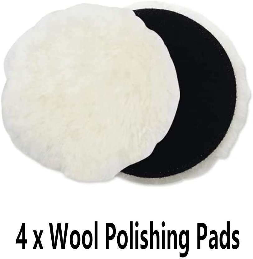 Image of IPELY 6 Pcs 6 Inch Wool Polishing Buffing Pad Polishing Buffing Wheel for Drill Buffer Attachment with M14 Drill Adapter (Pack of 2)