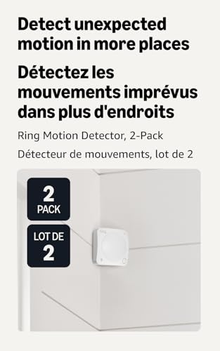 Ring Sensors: Motion Detector (newest model) – Instant notifications, on Amazon Sidewalk, no base station needed, Pro Monitoring available (sold separately)
