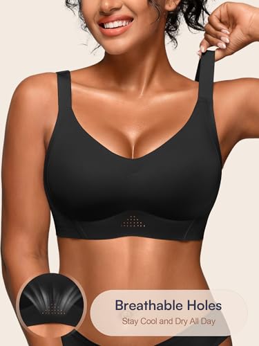 Image of Seamless Supportive Bras for Women No Underwire - M-4XL Jelly Bra | Wireless Full Coverage Bralette, Plus Size, Comfortable T-Shirt Bra for Older, Lightly Padded, Buttery Soft