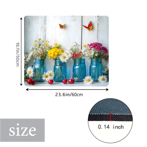 Image of Washer Dryer Top Cover Mat, Non-Slip Laundry Room Decor, Laundry Room Kitchen Appliance Decor Protector Universal 23.6 inchx19.7 inch (Vase 2)