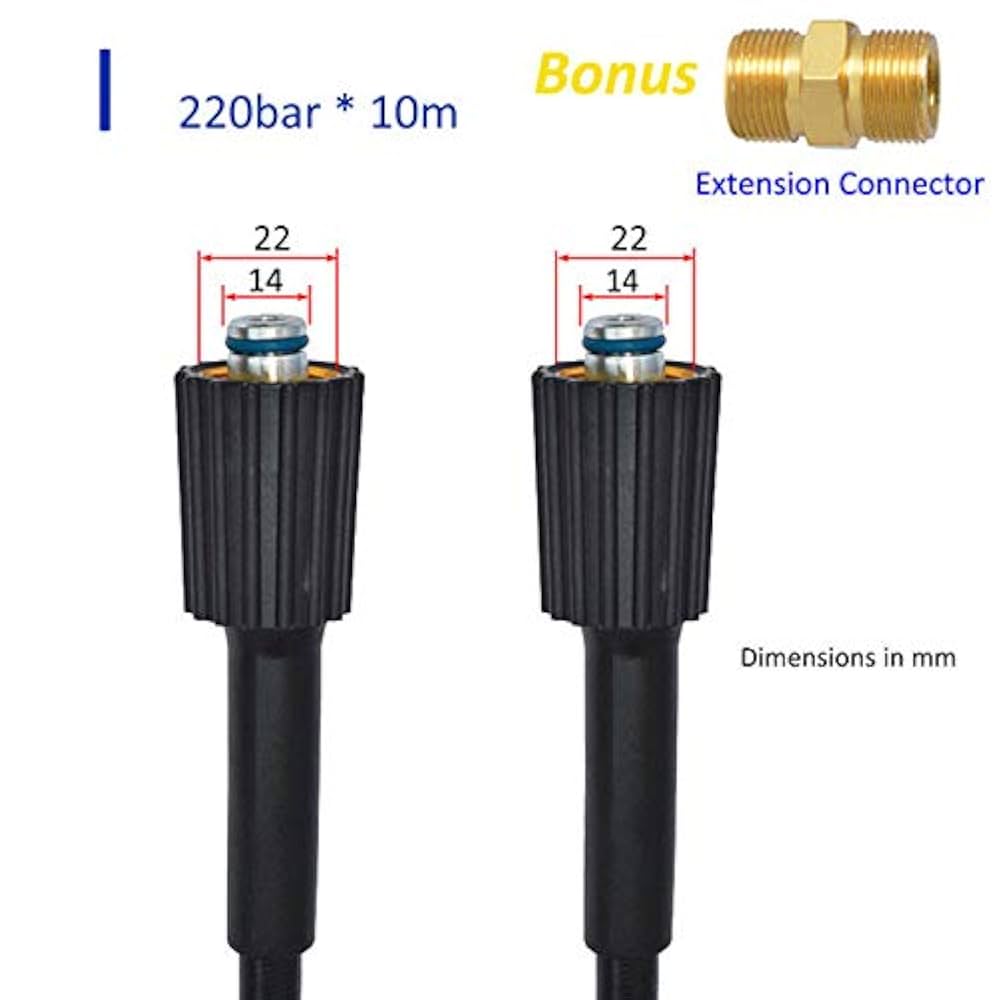 Amazon | 10m高圧洗浄機ホース洗車水洗浄ホース延長ホースコード