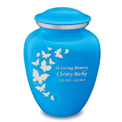 Image of Geturns - Adult Personalized Butterfly Cremation Urns for Human Ashes I Large Racing Blue Funeral Urn for Men and Women I 200 lbs
