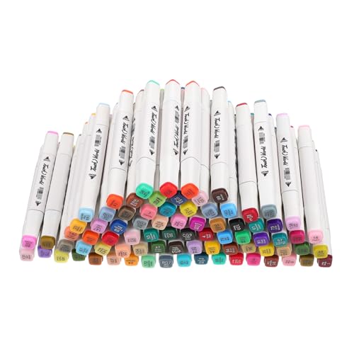 BEBEMOKO 1 juego de 80 bolígrafos para pintar mercados de pintura de doble cabeza, marcadores de doble cabeza, marcadores de 80 colores, marcadores de acuarela, bolígrafos de boceto, marcadores de