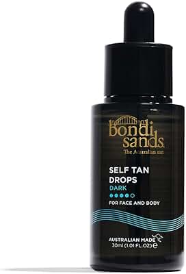 Bondi Sands Gotas Faciales Autobronceadoras - Oscuro 30Ml | Suero falso bronceado, color personalizable, brillo diario, rutina de piel sensible, bronce construible