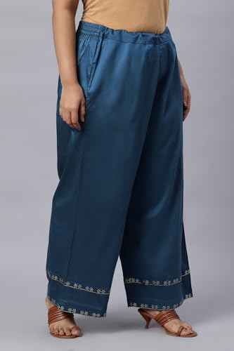 Image of W for Woman Women High Rise Strechable Parallel Pants | Regular Fit Trousers