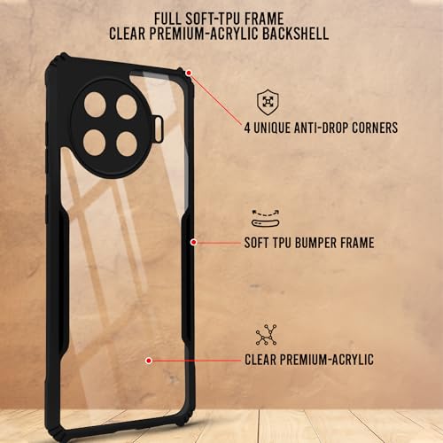 Image of Jkobi Back Cover Case for Tecno Spark 20 Pro Plus (Shockproof with Polycarbonate Clear Panel | Professional Black)