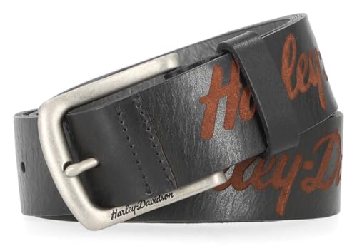 Harley-Davidson Women's Long Tail Laser Etch Genuine Leather Belt – Black