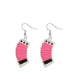 Resin Guitar Dangle Earrings for Women Girls Cute Guitar Instrument Dangle Earrings Funny 80s Acrylic Retro Renaissance Music Guitar Jewelry Gifts (accordion)